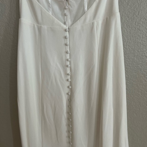 White Plunge Sleeveless Maxi Dress Lulus Wedding Gown M - Picture 9 of 12